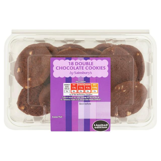 Double Chocolate Cookies with White Chocolate Chips, 18 Pack, 198g