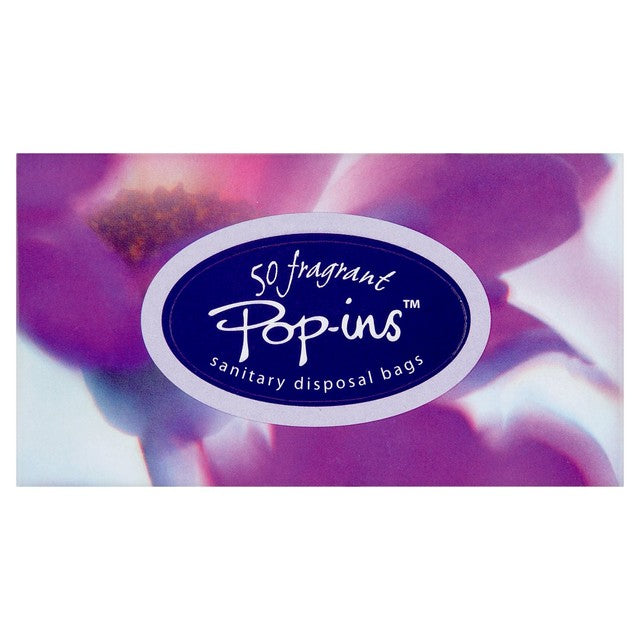 Pop-Ins Fragrant Sanitary Disposal Bags 50 Pack, imported from the UK
