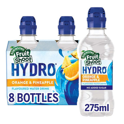 M&S Fruit Shoot Hydro Orange & Pineapple Kids Flavoured Water Drink 8 x 275ml- Buy online at McGrocer