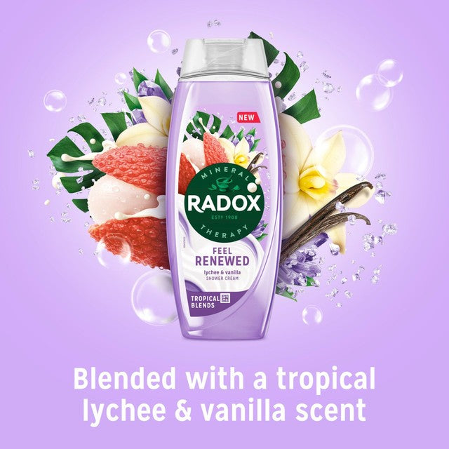 Radox Feel Renewed lychee vanilla shower gel (British brand)