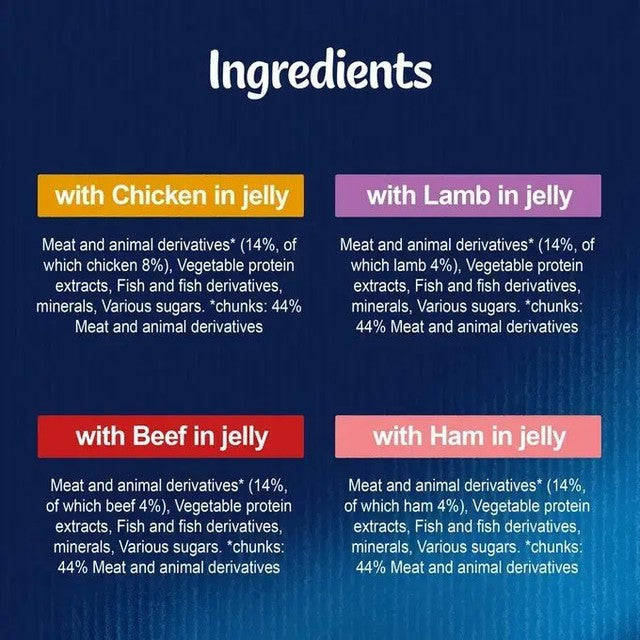 Felix wet cat food Meaty Selection in jelly, imported from the UK