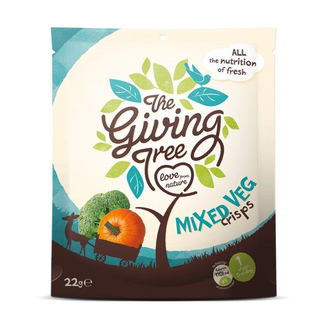 Giving Tree broccoli and pumpkin vegetable crisps 22g (British brand)