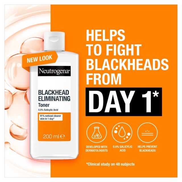 Neutrogena blackhead eliminating toner with 0.5% salicylic acid 200ml, imported from the UK