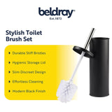 Beldray round metal toilet brush black (British brand)