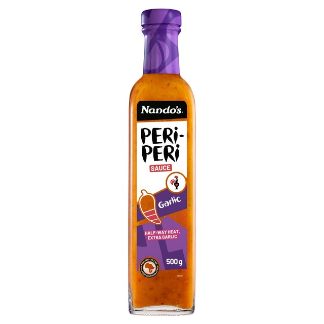 Nando's Peri-Peri Garlic hot sauce 500g, imported from the UK