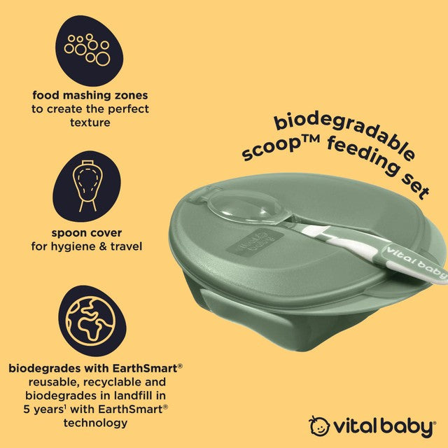 Vital Baby feeding set in natural moss 2pk (British brand)