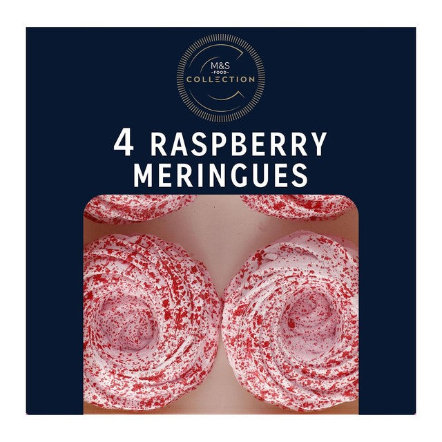M&S raspberry meringues 120g, imported from the UK