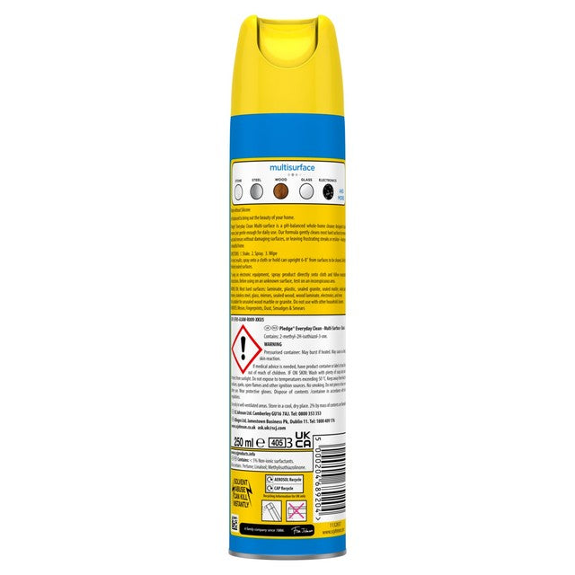 Pledge Clean It Multisurface Polish Classic 250ml, imported from the UK