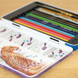 Milan woodless watersoluble colour pencils 12-piece set with brush, imported from the UK