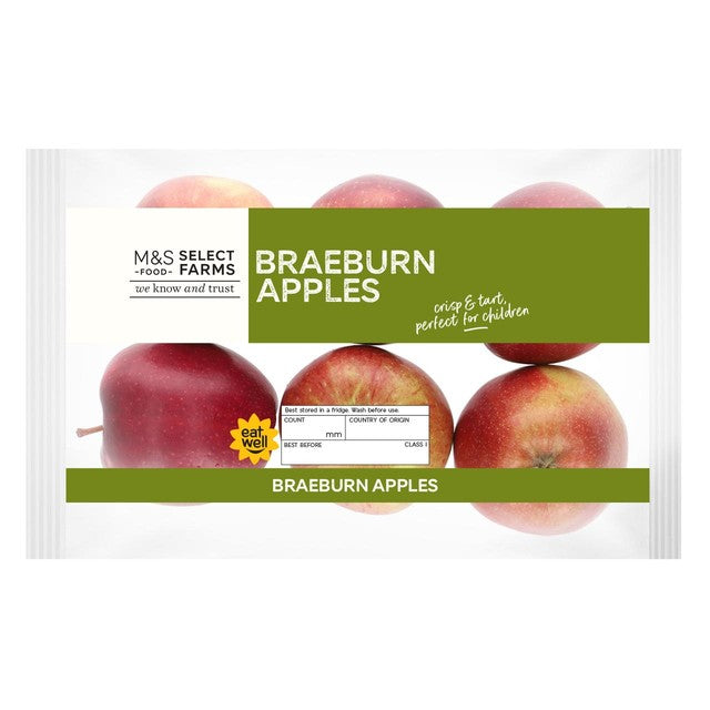 M&S Braeburn Apples 6 Pack, imported from the UK