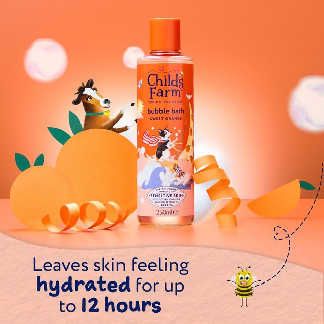 Childs Farm Sweet Orange Bubble Bath, imported from the UK