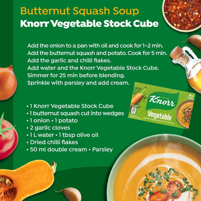 Knorr 20 vegetable stock cubes, imported from the UK