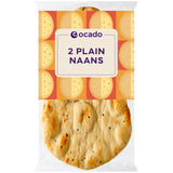 Ocado Plain Naan Bread 2 Pack, imported from the UK