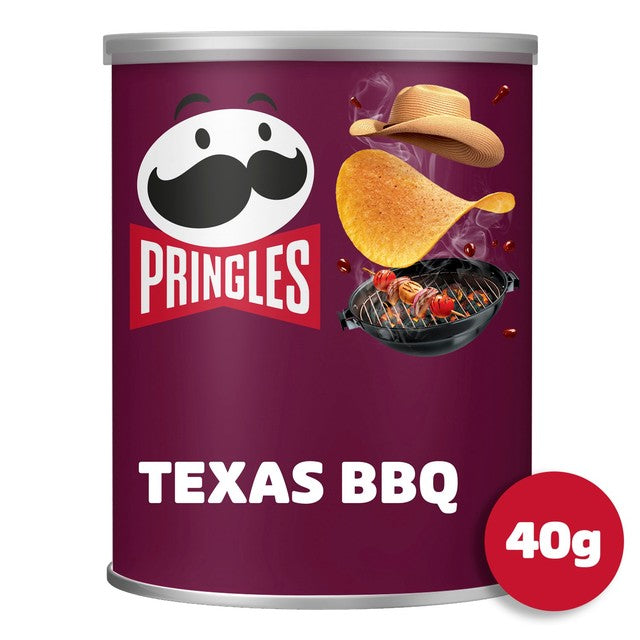 Pringles Texas BBQ crisps 40g, imported from the UK