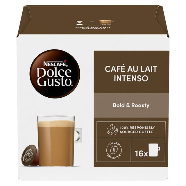 Nescafe Dolce Gusto Cafe Au Lait Intenso Coffee Pods 16 pack, imported from the UK