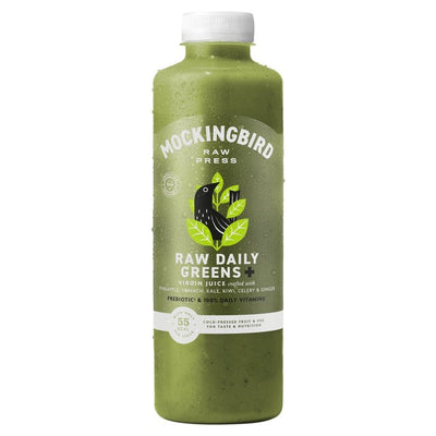 Mockingbird Raw Daily Greens Saft mit Gurke, Spinat, Ananas und Kiwi Kaltgepresster grüner Saft 750ml