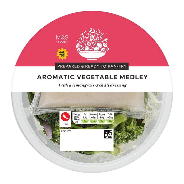 M&S Vegetable Medley with lemongrass chilli dressing 250g, imported from the UK