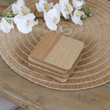 Naturals oak veneer coasters pack of 4 - British product