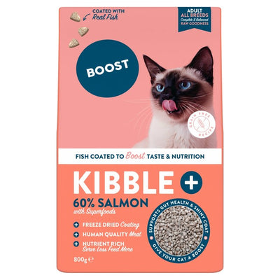 M&S Boost Pet Kibble Plus Freeze Dried Coated Salmon Dry Cat Food 800g- Buy online at McGrocer