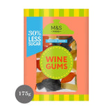 M&S 30% Reduced Sugar Wine Gums 175g, imported from the UK