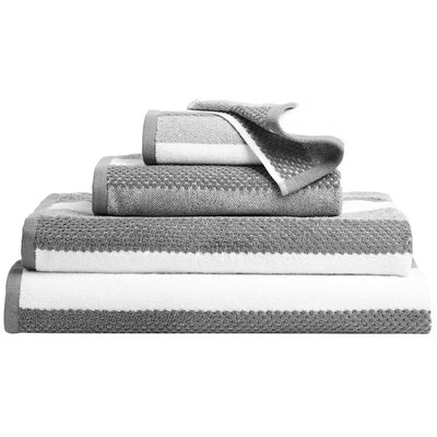M&S M&S Cotton Textured Stripe Hand Towel, Charcoal 50X90.0cm- Buy online at McGrocer