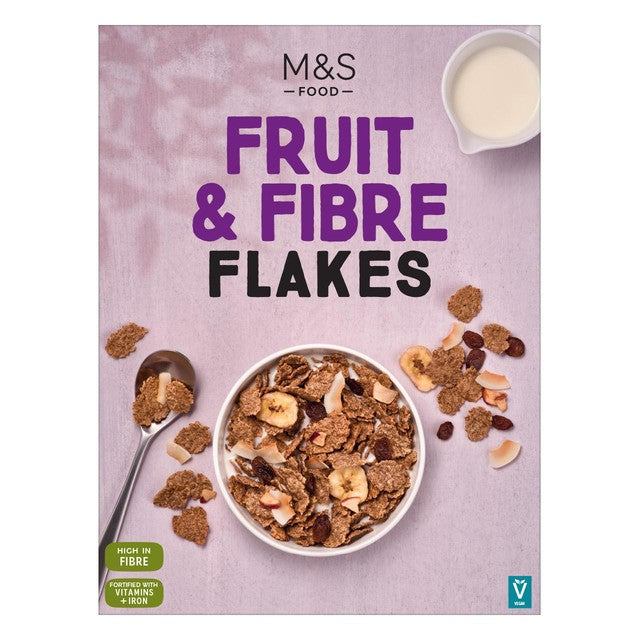M&S Fruit & Fibre Flakes cereal 500g, imported from the UK