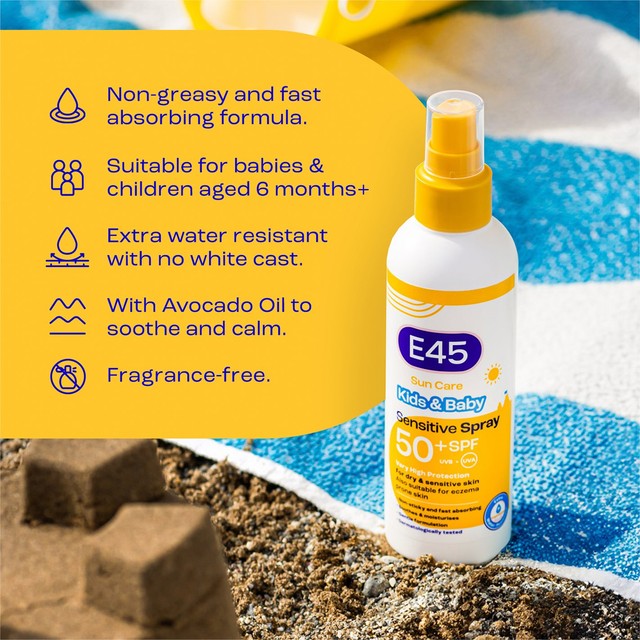 E45 kids sun spray SPF 50+, UK version