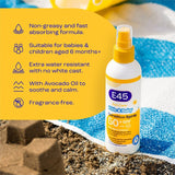E45 kids sun spray SPF 50+, UK version