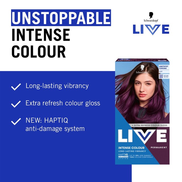 Schwarzkopf Amethyst Chrome purple hair dye kit, UK version