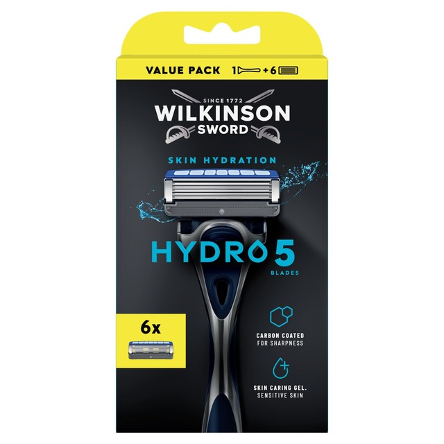 Wilkinson Sword Hydro 5 men's razor and blade refills (British brand)