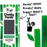 Cheeky Panda bamboo paper straws black 250 pack - British product