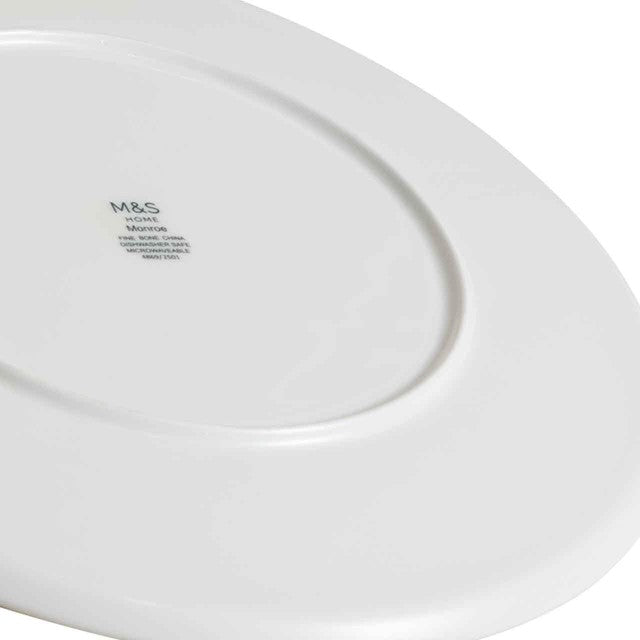 M&S straight sided china dinner plate white 27.5 cm (British brand)