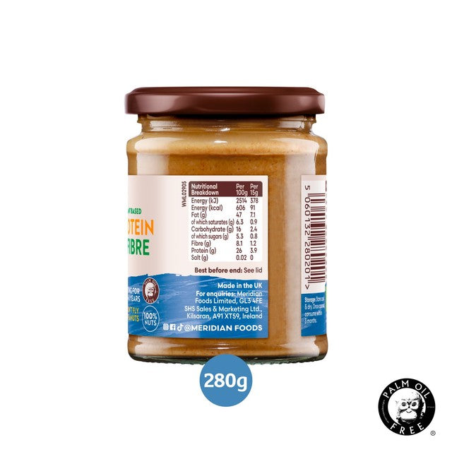 Meridian smooth peanut butter 280g, imported from the UK