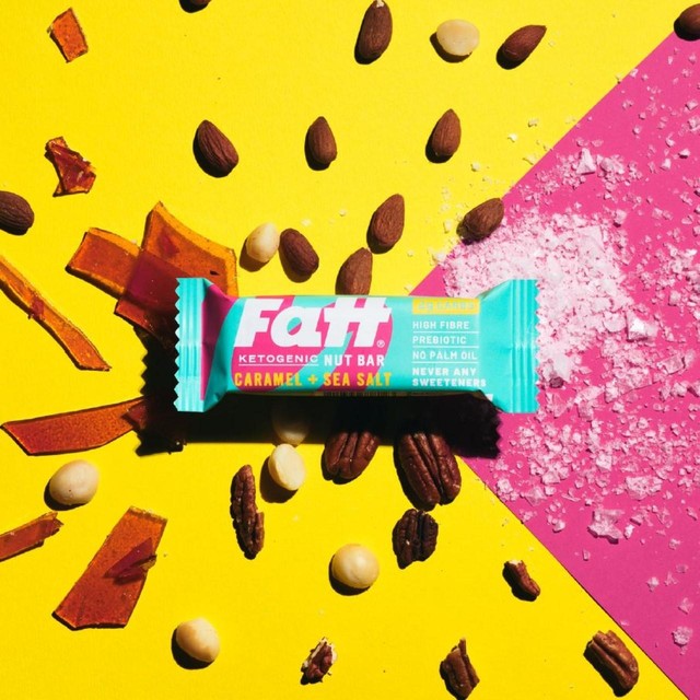 Fatt caramel nut bar sea salt ketogenic 30g - British product