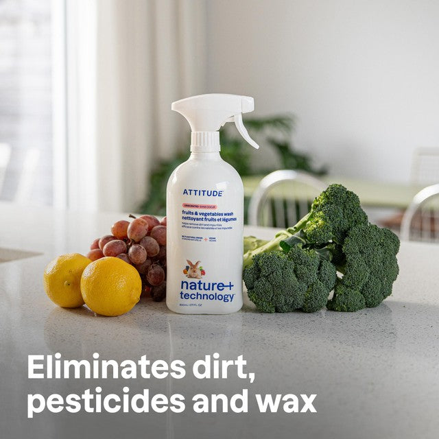 Attitude Fruit & Vegetable Wash Unscented 800ml - British product