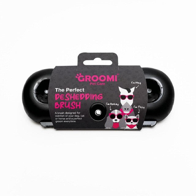 Groomi deshedding and undercoat brush for cats dogs and horses, UK version