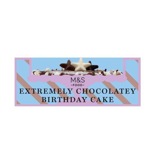 M&S Extremely Chocolatey Birthday Cake 800g, imported from the UK