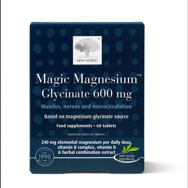 New Nordic Magic Magnesium Glycinate supplement 60 tablets, imported from the UK