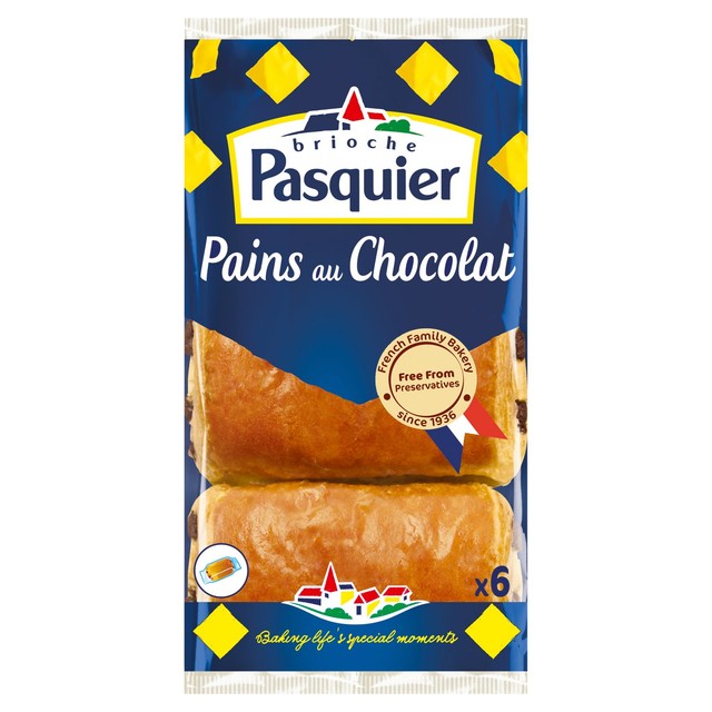Brioche Pasquier pain au chocolat 6 pack - British product