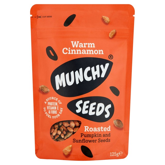 Munchy Seeds Warm Cinnamon roasted seeds 125g, imported from the UK
