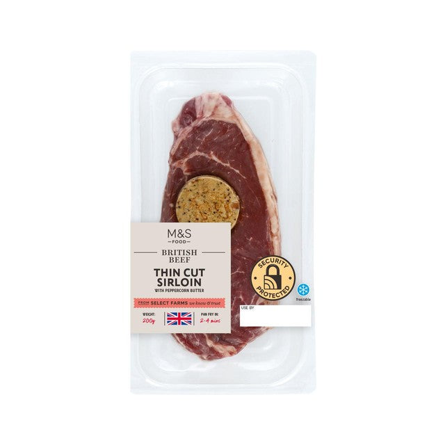 M&S Sirloin Steak with Peppercorn Butter 200g imported from the UK
