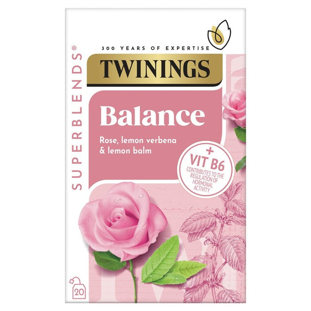 Twinings Balance Tea rose and lemon balm 20 tea bags (British brand)