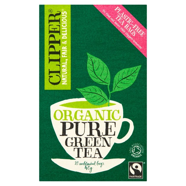 Clipper organic fairtrade green tea bags 20 count - British product
