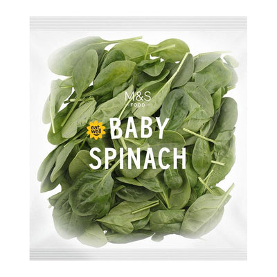M&S Baby Spinach Washed & Ready to Cook Vegetable Side 80g