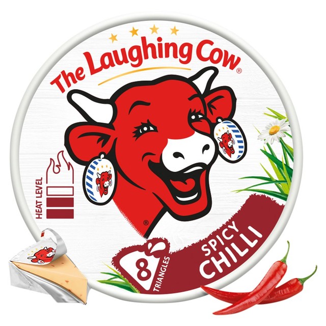 The Laughing Cow chilli cheese spread triangles 128g (British brand)