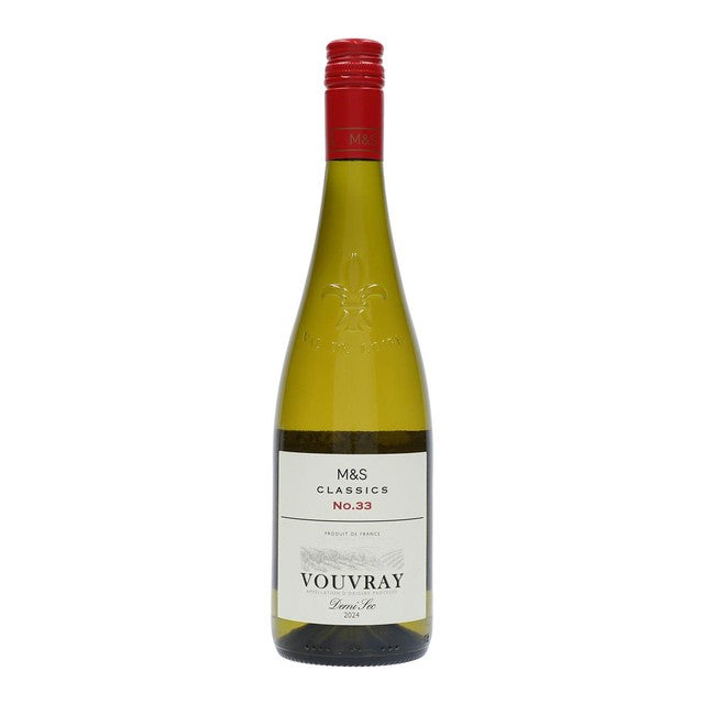 M&S Vouvray Medium Dry white wine 75cl, imported from the UK