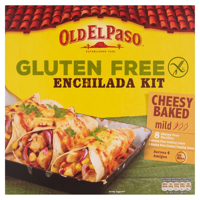 Old El Paso gluten free enchilada kit 518g, imported from the UK