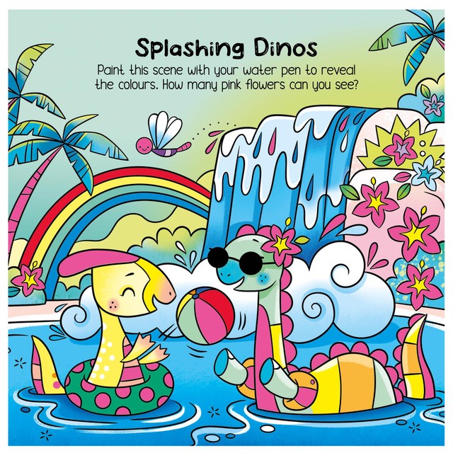 Igloo Books Neon Dinos Water Painting Book 276g, imported from the UK