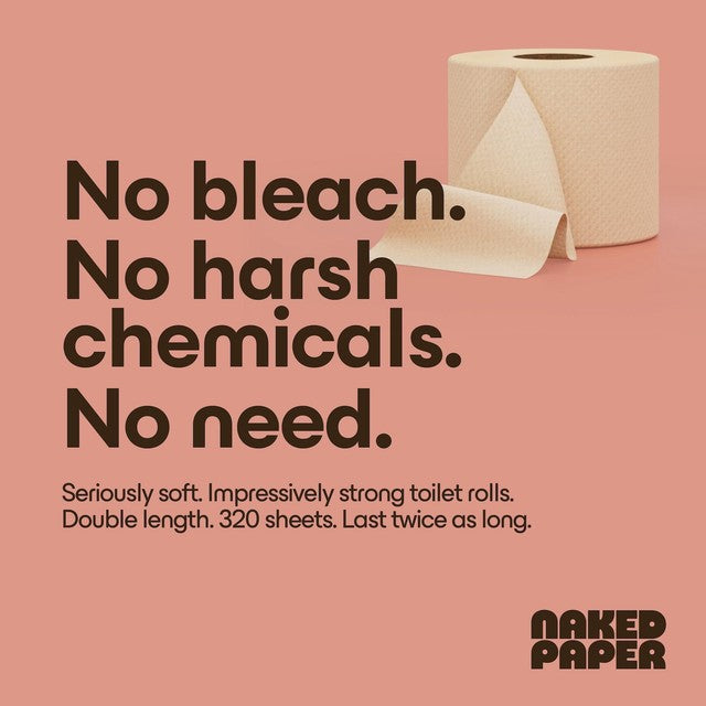 Naked Paper unbleached bamboo toilet paper extra long (British brand)