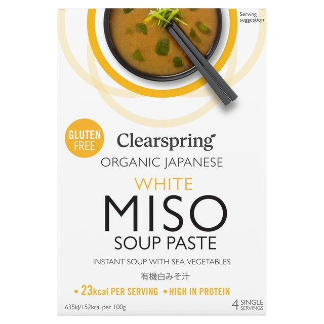 Clearspring Organic Japanese White Miso Instant Soup Paste 4x15g - British product